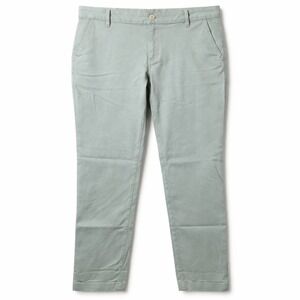 NWT$ EDDIE BAUER Boyfriend Slim Relaxed Pant Sz 2 Green Mid-Rise Chino Preppy